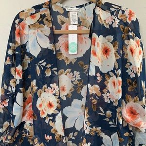 XL Emory Park Floral Open Kimono